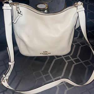 Coach cream color leather crossbody